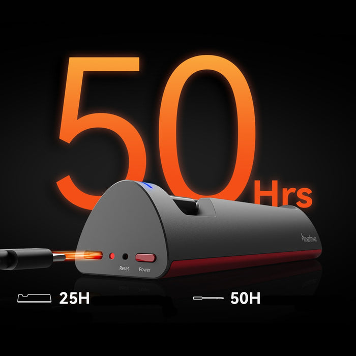 Meatmeet Pro smart kitchen thermometer with Bluetooth/WiFi app, grill, oven, smoker - black