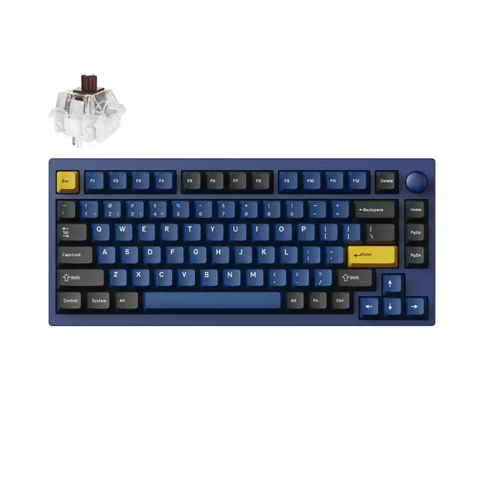 Mechanical keyboard Lemokey P1 Pro QMK 75% Navy Blue - Keychron Super Brown Switch - Геймърски клавиатури<<<Геймърска