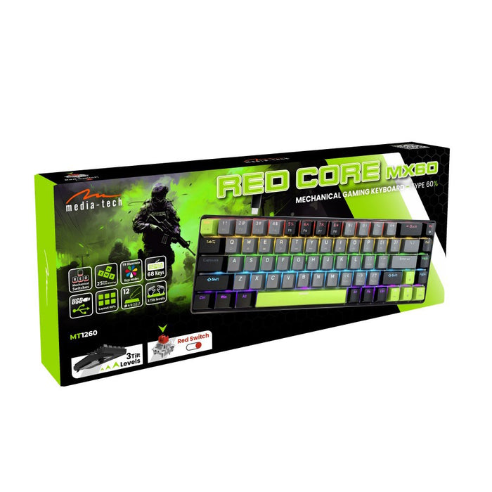 Mechanical keyboard 60% RED CORE MX60 MT1260