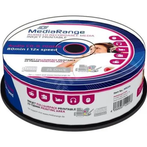 MediaRange CD-R Print AUDIO 25 pieces per spindle - CD/DVD<<<Оптични носители<<<MediaTrade
