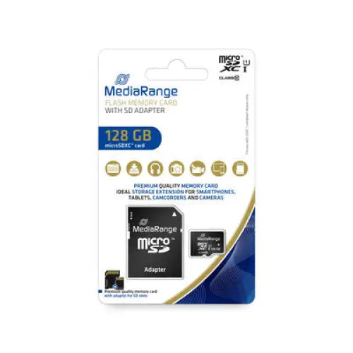 MediaRange Micro SDHC Card 128GB Class 10 - Карти памет<<<Памети<<<MediaTrade
