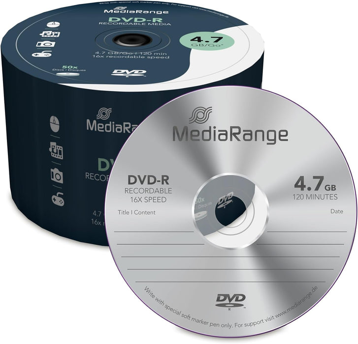 MediaRange DVD-R 4.7 GB I 120 minutes, 16x speed, 50 pcs. in cellophane