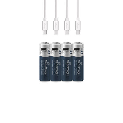 MediaRange Rechargeable USB-C Li-ion batteries, Micro AAA I 1.5 VI 500 mAh, 4 pieces