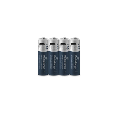 MediaRange Rechargeable USB-C Li-ion batteries, Mignon AA I 1.5 VI 1,400 mAh, 4 pieces