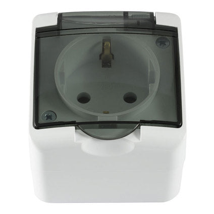 CONTACT IP44 SINGLE WHITE/TRANSPARENT COVER MELOPLAM TONI