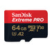 Memory card SANDISK EXTREME PRO microSDXC 64GB 200/90 MB/s UHS-I U3 (SDSQXCU-064G-GN6MA) - Memory cards<<<GSM