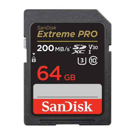 Memory card SANDISK EXTREME PRO SDXC 64GB 200/90 MB/s UHS-I U3 (SDSDXXU-064G-GN4IN) - Memory cards<<<GSM