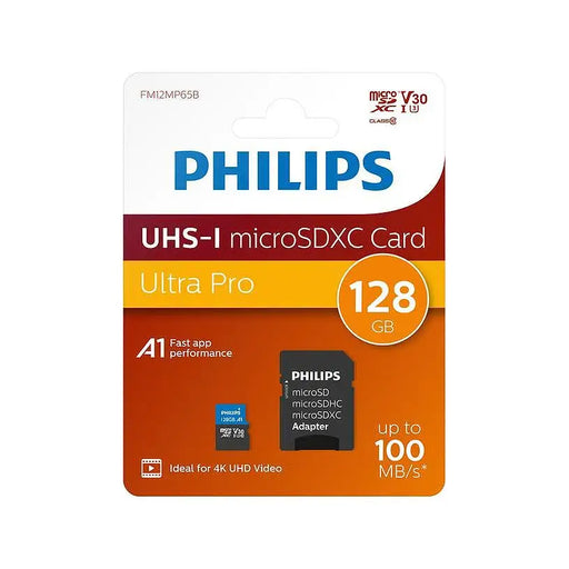 Memory USB Philips MicroSDHC 128GB Cl.10/U3 - USB памети<<<Устройства за съхранение<<<Лаптопи компютри и