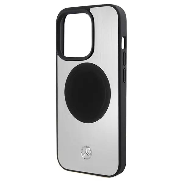 Mercedes Leather&Alu MagSafe case for iPhone 15 Pro Max - silver - Cell phone cases and covers<<<HurtelXML