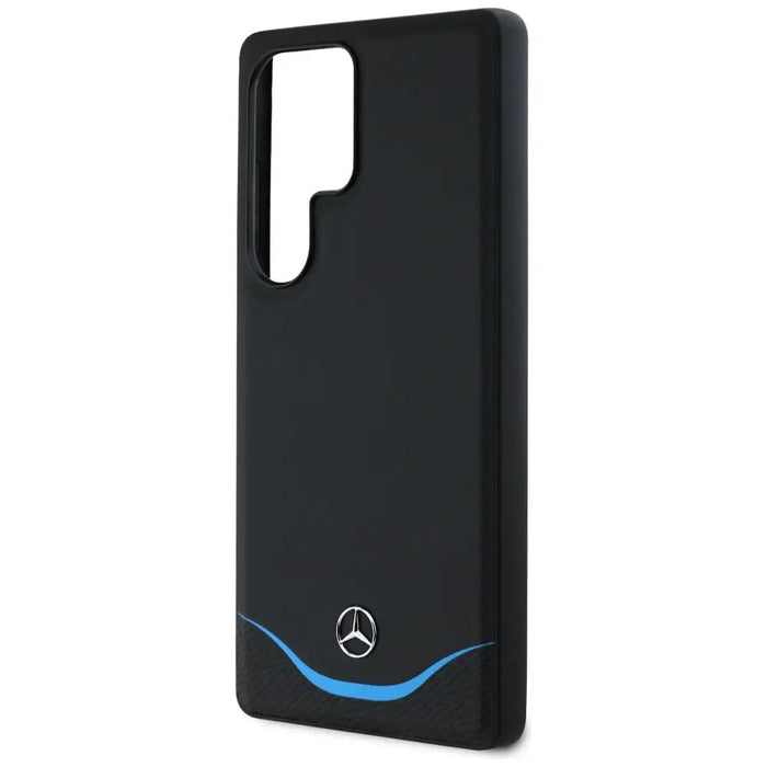 Mercedes Leather Contrasted Blue Horizontal Curve MagSafe Case for Samsung Galaxy S25 Ultra - Black - Cell phone cases