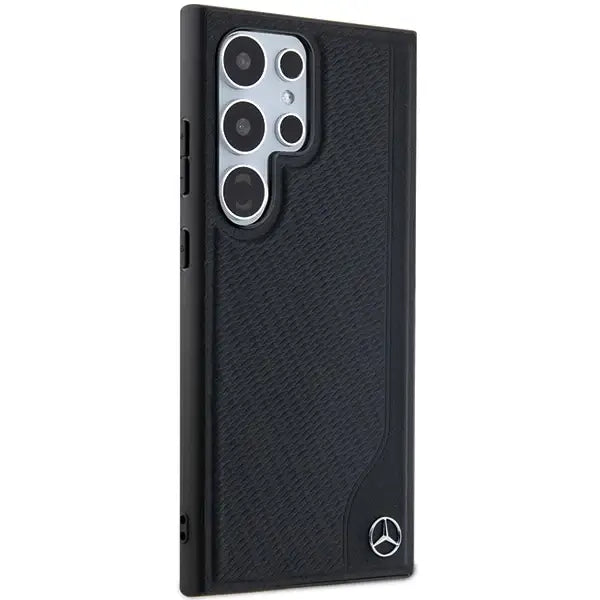 Mercedes Leather Debossed Line MagSafe case for Samsung Galaxy S24 Ultra - black - Cell phone cases