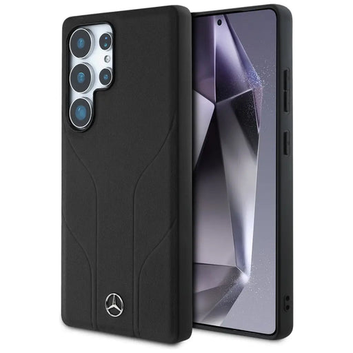 Mercedes Leather Debossed Lines MagSafe case for Samsung Galaxy S25 Ultra - black - Cell phone cases