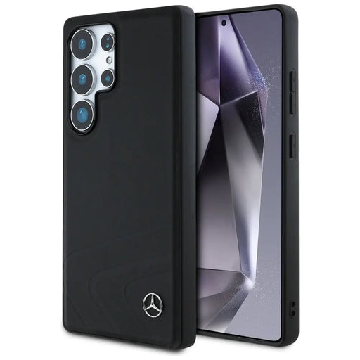 Mercedes Leather Horizontal Debossed Curves MagSafe Case for Samsung Galaxy S25 Ultra - Black - Cell phone cases