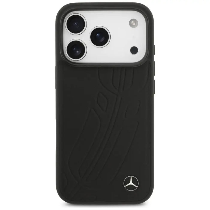 Mercedes Leather Large Laurel Leave MagSafe Case for iPhone 17 Pro - Black - Cell phone cases and covers<<<HurtelXML