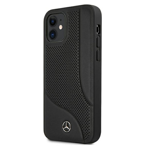 Mercedes Leather Perforated Area Case for iPhone 12 mini - Black - Cell phone cases and covers<<<HurtelXML