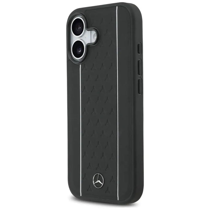 Mercedes Leather Star Pattern Stripes MagSafe case for iPhone 17 - black - Cell phone cases and covers<<<HurtelXML