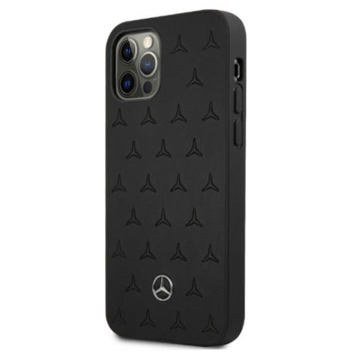 Mercedes Leather Stars Pattern Case for iPhone 12 Pro Max - Black - Cell phone cases and covers<<<HurtelXML
