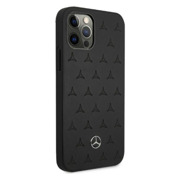Mercedes Leather Stars Pattern Case for iPhone 12 Pro Max - Black - Cell phone cases and covers<<<HurtelXML