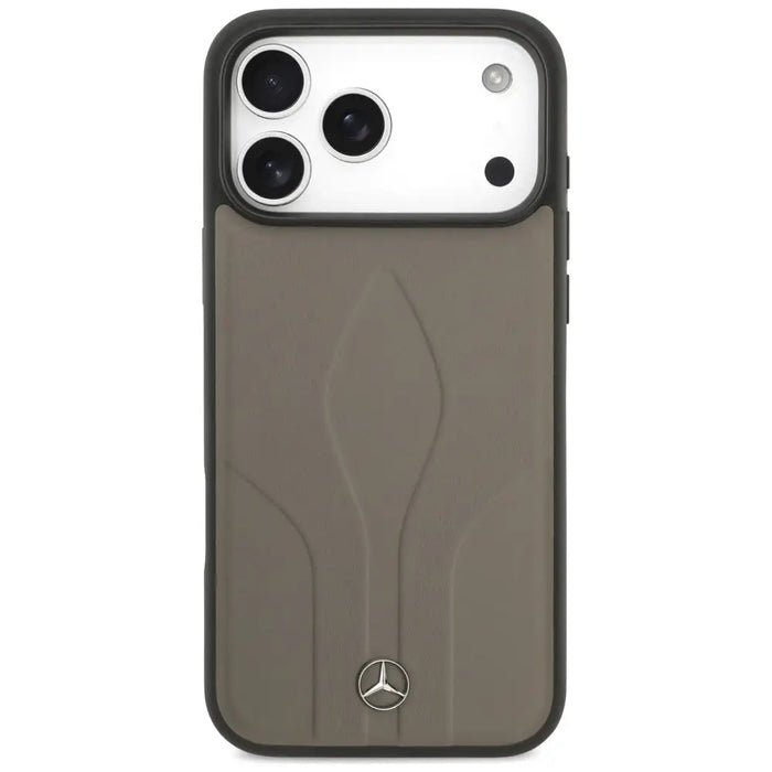 Mercedes Leather The Move MagSafe Case for iPhone 17 Pro Max - Beige - Cell phone cases and covers<<<HurtelXML