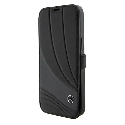 Mercedes Leather Wave Pattern iPhone 15 Pro Case - Black - Cell phone cases and covers<<<HurtelXML