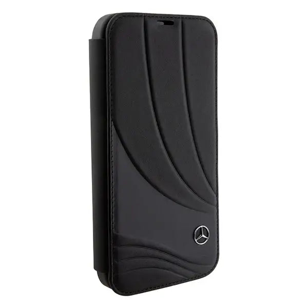 Mercedes Leather Wave Pattern iPhone 15 Pro Case - Black - Cell phone cases and covers<<<HurtelXML