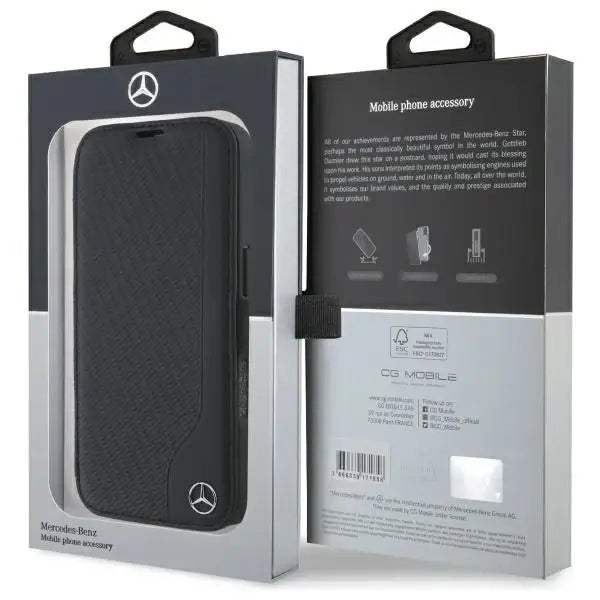 Mercedes Leather Wood Imitation iPhone 16 Pro Max Case - Black - Cell phone cases and covers<<<HurtelXML