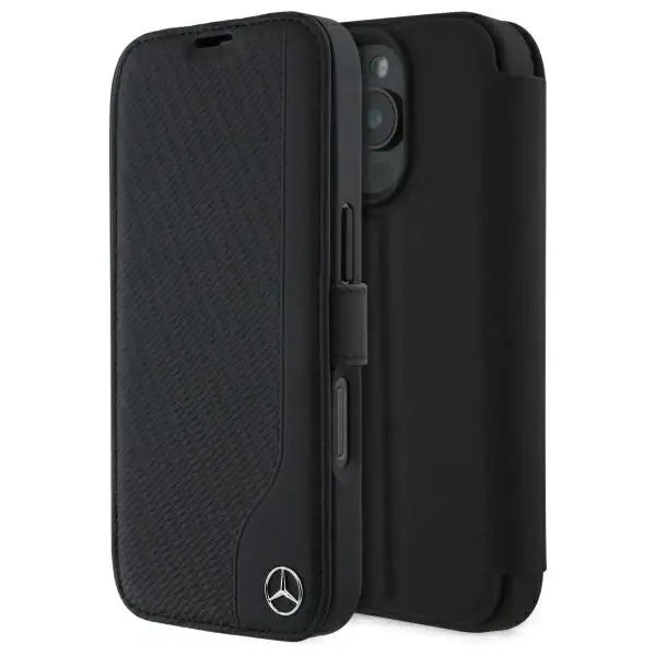 Mercedes Leather Wood Imitation iPhone 16 Pro Max Case - Black - Cell phone cases and covers<<<HurtelXML