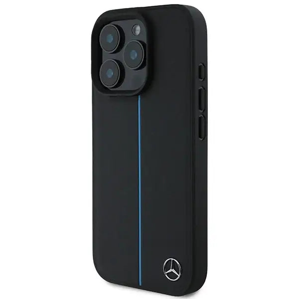 Mercedes MB Blue Line Leather MagSafe Case for iPhone 16 Pro Max - Black - Cell phone cases and covers<<<HurtelXML