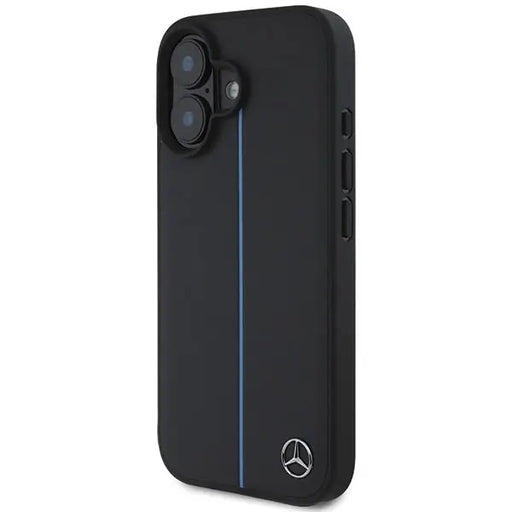 Mercedes MB Blue Line Leather MagSafe iPhone 16 Case - Black - Cell phone cases and covers<<<HurtelXML