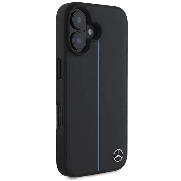 Mercedes MB Blue Line Leather MagSafe iPhone 16 Case - Black - Cell phone cases and covers<<<HurtelXML