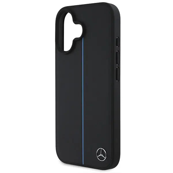 Mercedes MB Blue Line Leather MagSafe iPhone 16 Case - Black - Cell phone cases and covers<<<HurtelXML