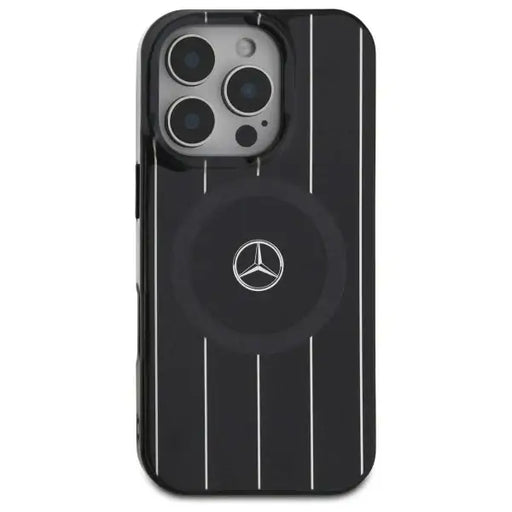 Mercedes MB Double Layer Crossed Lines MagSafe Case for iPhone 16 Pro Max - Black - Cell phone cases