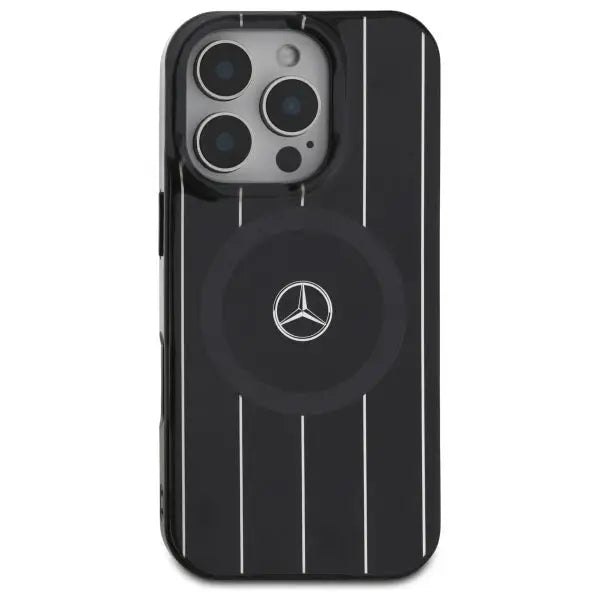 Mercedes MB Double Layer Crossed Lines MagSafe iPhone 16 Pro Case - Black - Cell phone cases and covers<<<HurtelXML