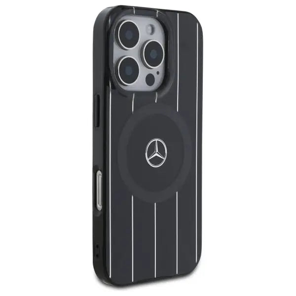 Mercedes MB Double Layer Crossed Lines MagSafe iPhone 16 Pro Case - Black - Cell phone cases and covers<<<HurtelXML