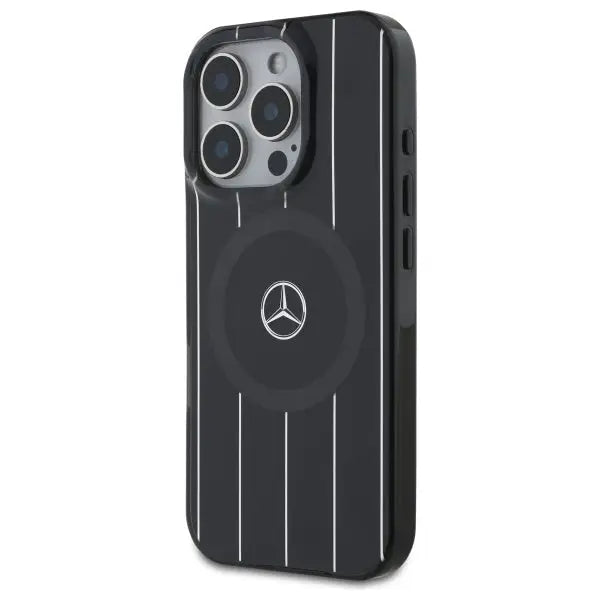 Mercedes MB Double Layer Crossed Lines MagSafe iPhone 16 Pro Case - Black - Cell phone cases and covers<<<HurtelXML