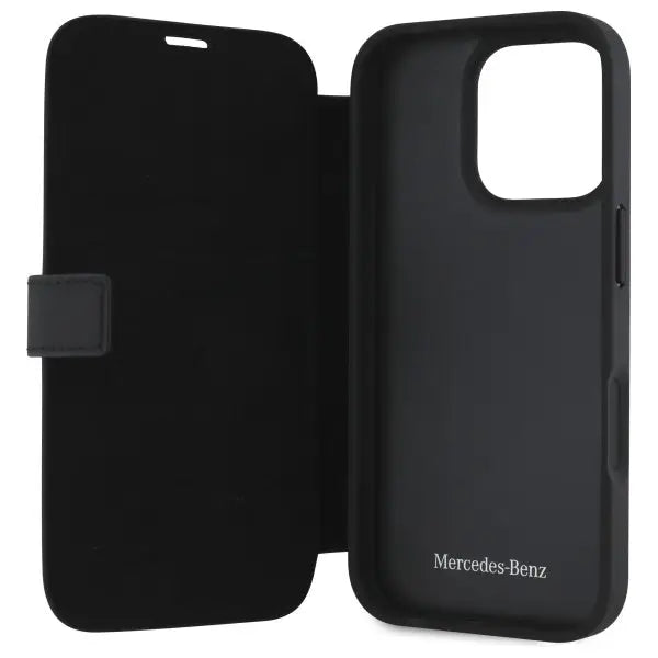 Mercedes MB Waves Leather Case for iPhone 16 Pro Max - Black - Cell phone cases and covers<<<HurtelXML