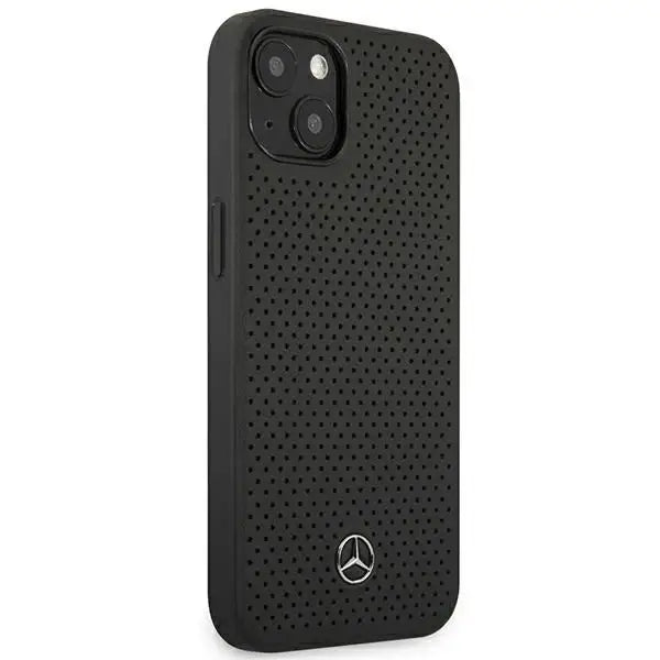 Mercedes MEHCP13MDELBK iPhone 13 6,1’’ czarny/black hardcase Leather Perforated - Cell phone cases