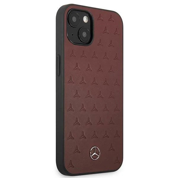 Mercedes MEHCP13MPSQRE iPhone 13 6,1’’ czerwony/red hardcase Leather Stars Pattern - Cell phone cases