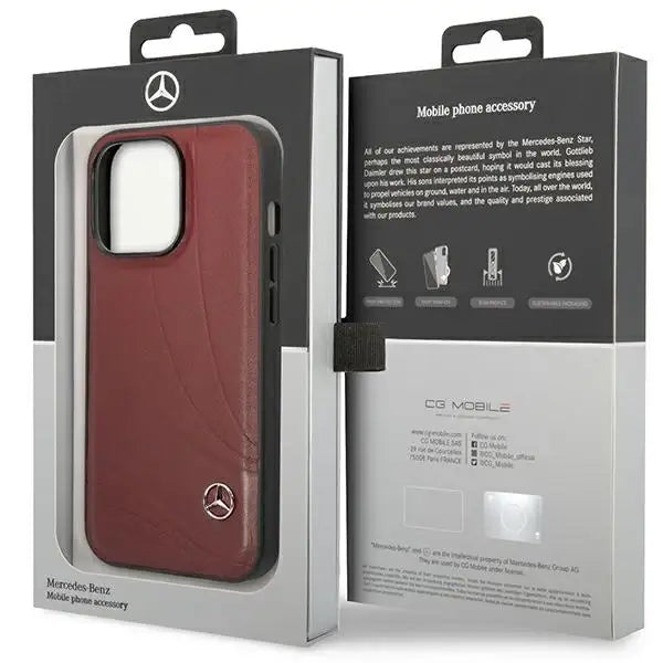 Mercedes MEHCP14L8ROLR iPhone 14 Pro 6.1’’ black/black hardcase Leather Wave Pattern - Cell phone cases