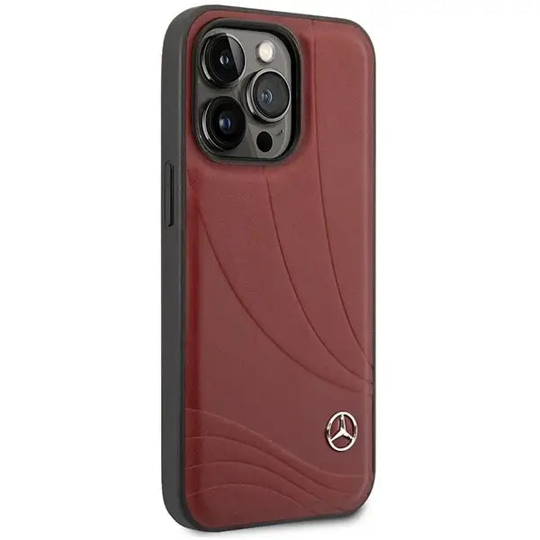Mercedes MEHCP14L8ROLR iPhone 14 Pro 6.1’’ black/black hardcase Leather Wave Pattern - Cell phone cases