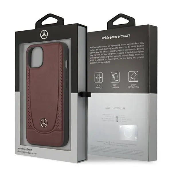 Mercedes MEHCP14MARMRE iPhone 14 Plus 6.7 ’red / red hardcase Leather Urban Bengale - Cell phone cases