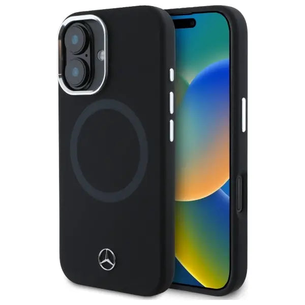 Mercedes MEHMP16S23SUTTK iPhone 16 6.1’’ black/black hardcase Silicone Tonal Logo MagSafe - Cell phone cases