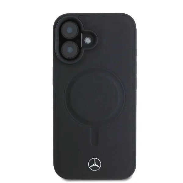Mercedes Plain Smooth Leather MagSafe iPhone 16 Case - Black - Cell phone cases and covers<<<HurtelXML
