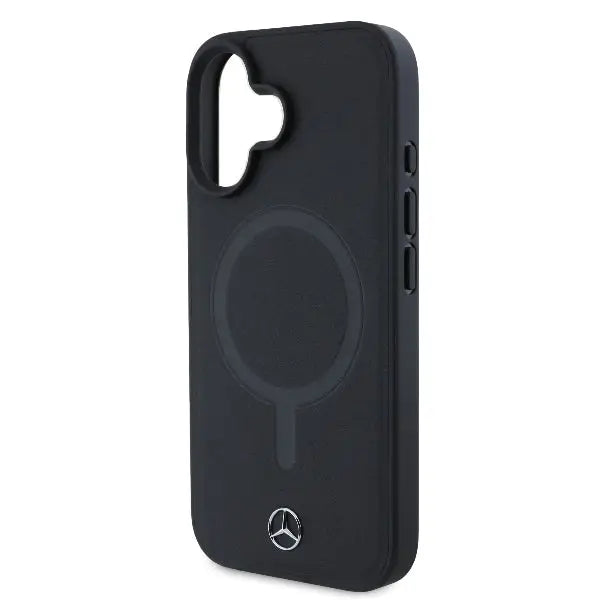Mercedes Plain Smooth Leather MagSafe iPhone 16 Case - Black - Cell phone cases and covers<<<HurtelXML