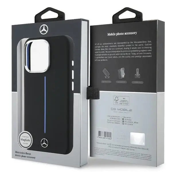 Mercedes Silicone Blue Stripe MagSafe Case for iPhone 16 Pro Max - Black - Cell phone cases and covers<<<HurtelXML