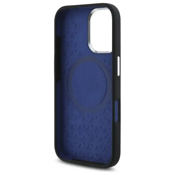 Mercedes Silicone Blue Stripe MagSafe iPhone 16 Case - Black - Cell phone cases and covers<<<HurtelXML