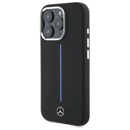 Mercedes Silicone Blue Stripe MagSafe iPhone 16 Pro Case - Black - Cell phone cases and covers<<<HurtelXML