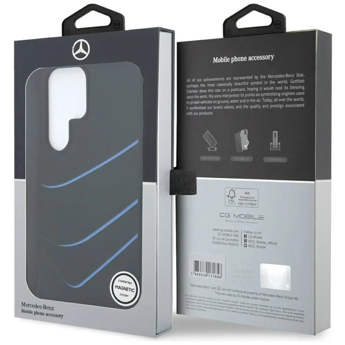 Mercedes Silicone Contrasted Curves MagSafe Case for Samsung Galaxy S25 Ultra - Black - Cell phone cases