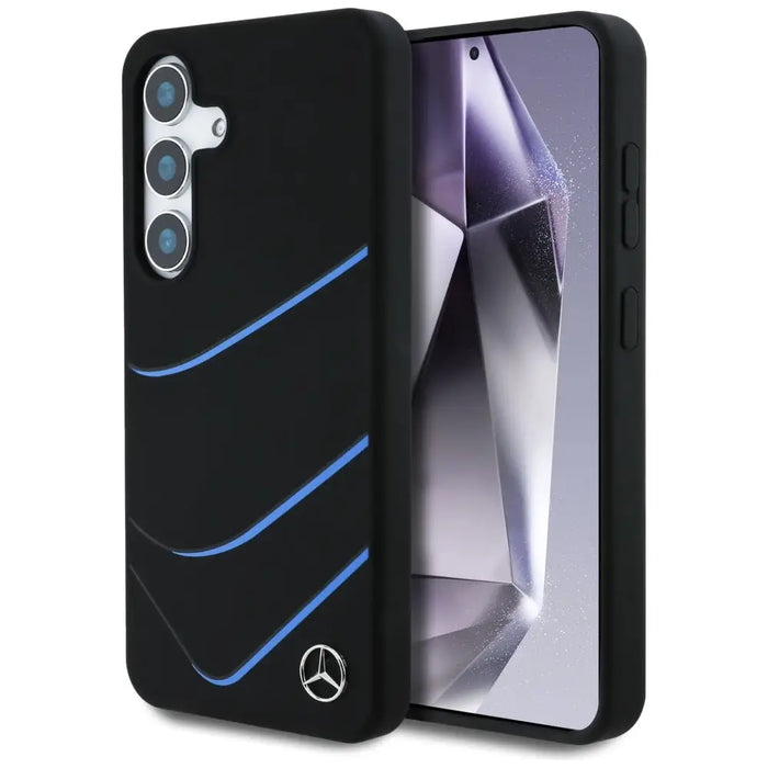 Mercedes Silicone Contrasted Curves MagSafe Case for Samsung Galaxy S25 - Black - Cell phone cases