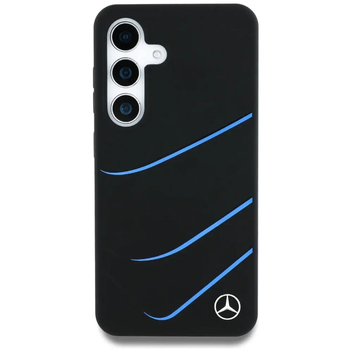 Mercedes Silicone Contrasted Curves MagSafe Case for Samsung Galaxy S25 - Black - Cell phone cases